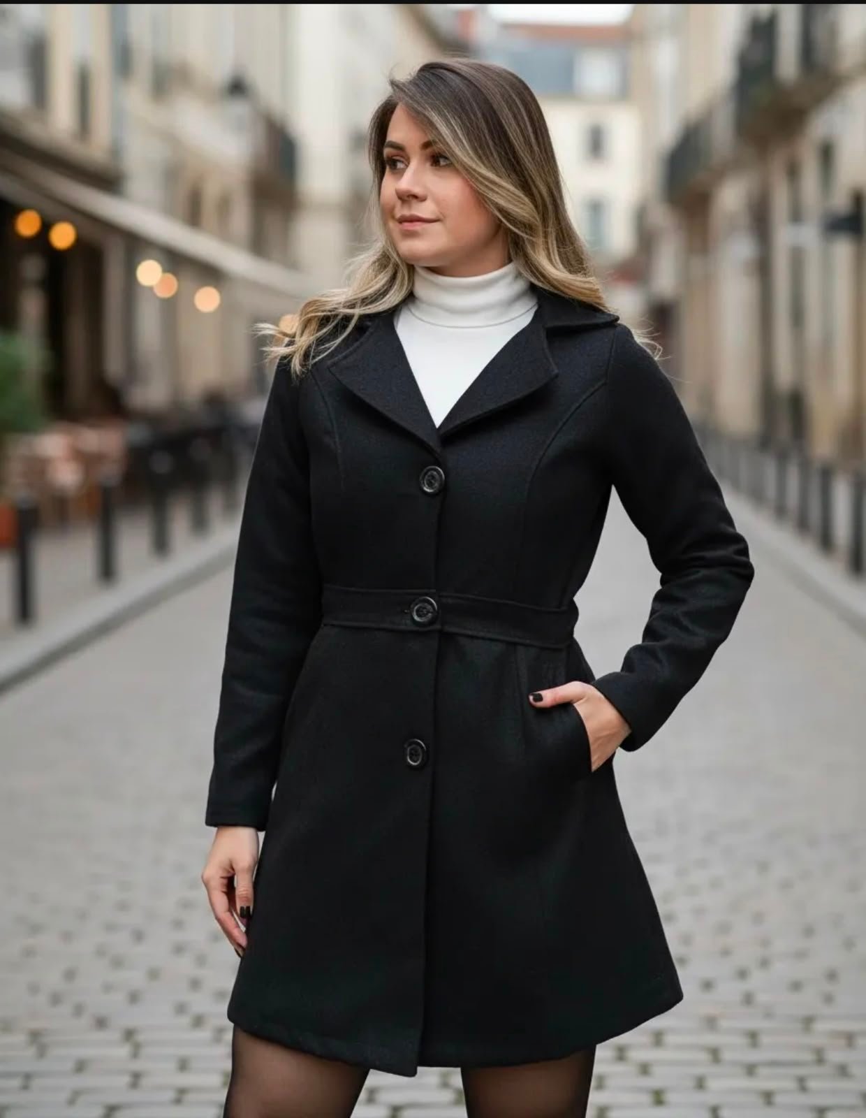 Sobretudo de Lã batida
