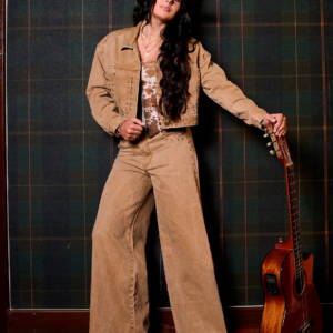 Calça Jeans Wide Leg Feminina Relaxed Castanho