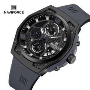 Naviforce alta qualidade de luxo original relógio masculino pulseira silicone à prova dwaterproof água masculino quartzo relógio pulso esporte relogio masculino