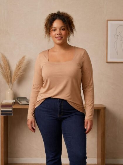 Blusa de Poliamida Plus Size