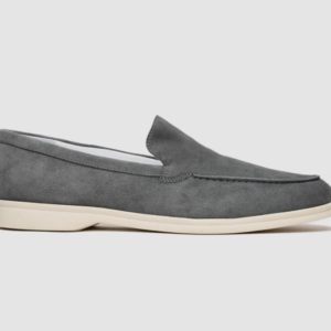 Sapatênis Loafer Masculino em Couro Nobre Natural e Sola EVA – Conforto e Estilo Easy-On Slip-on cinza