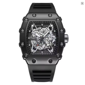 Relógio masculino moda movimento automático barril luminoso à prova dwaterproof água relógio esportivo masculino pulseira de silicone relógio de pulso de quartzo