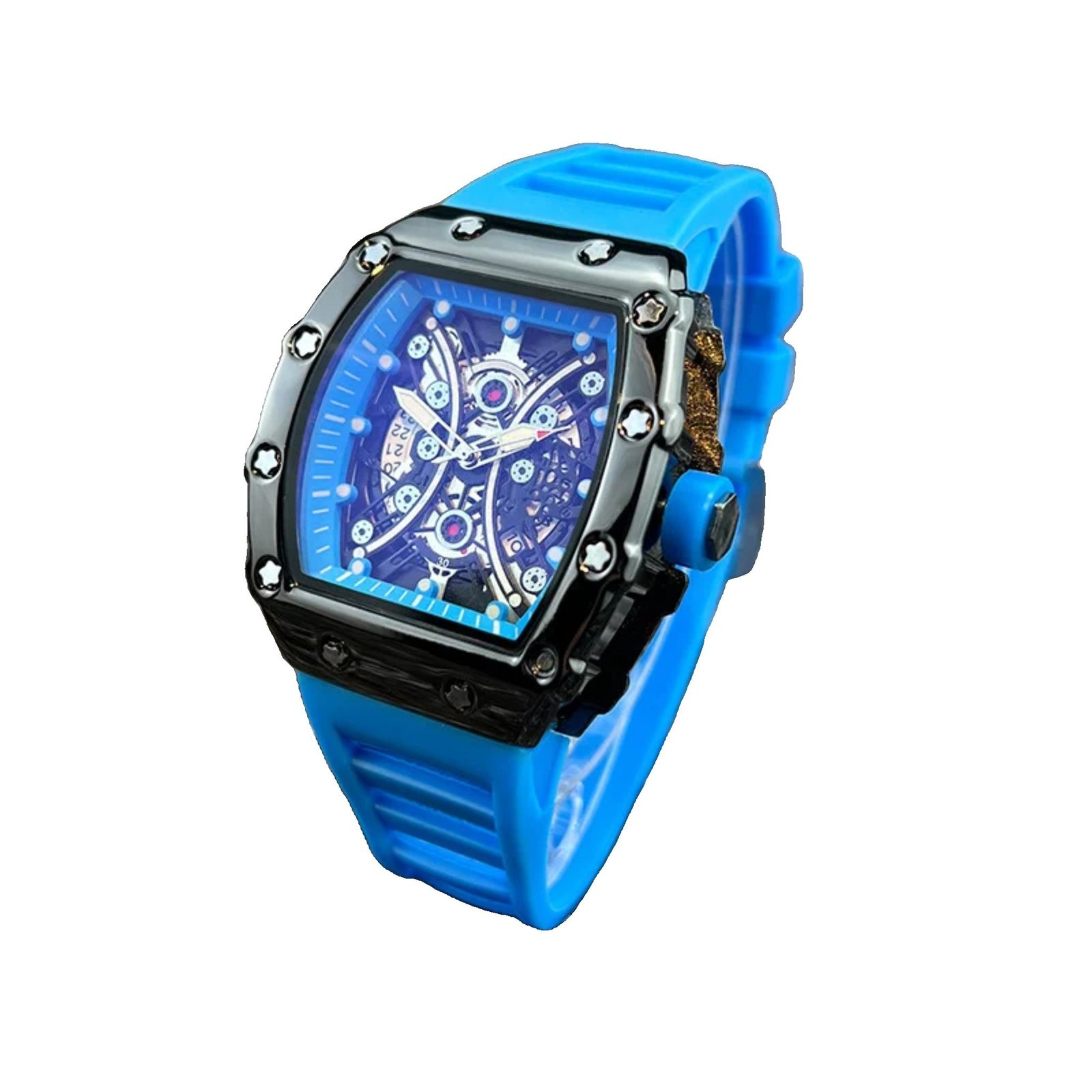 Relógio masculino luz marca de luxo barril vinho dial moda noite
