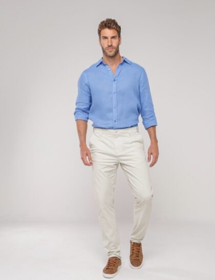Calça Consciência Chino Masculina Com Elástico No Cós