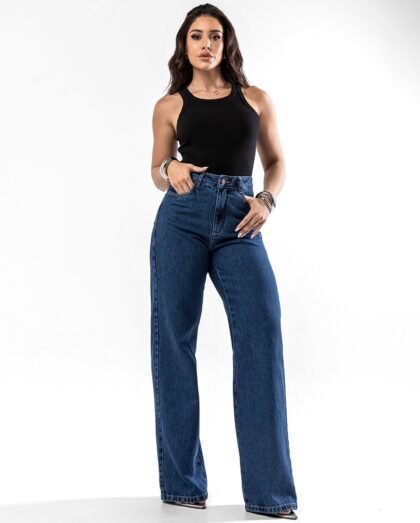 Calça Jeans Consciência Wide Leg Escura 100% Algodão 29000