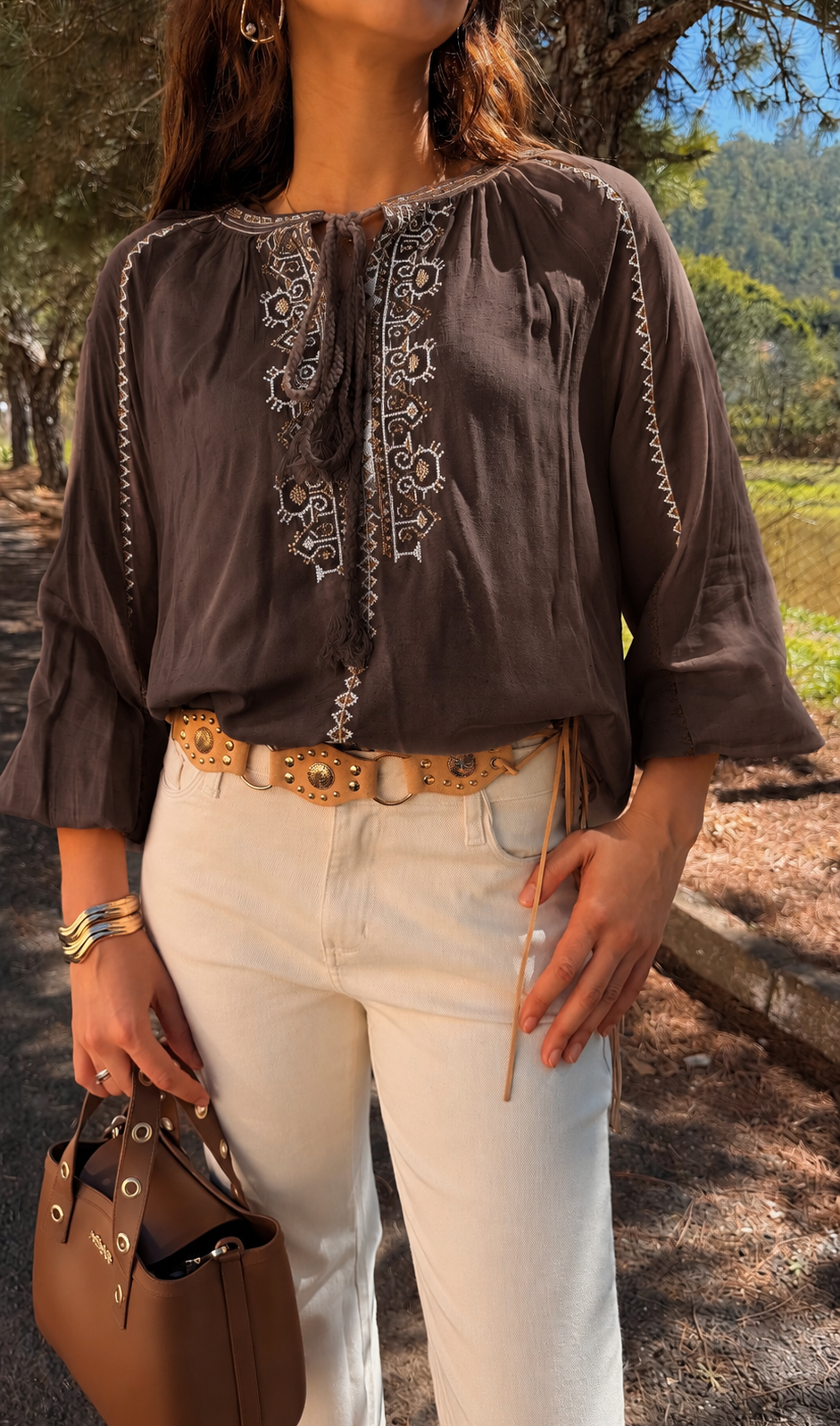 Bata Boho Chic Bordada - Imagem 2