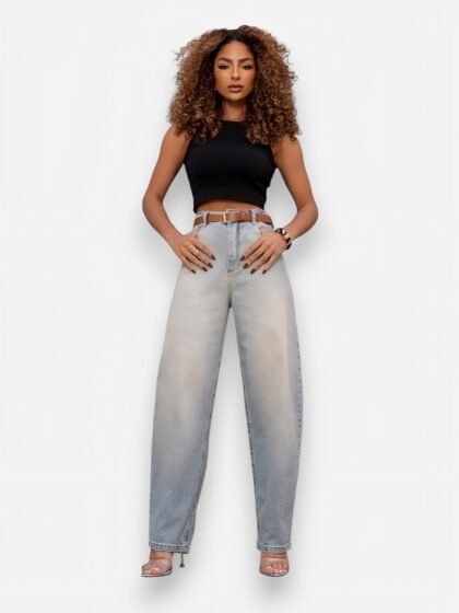 Calça Jeans Consciência Balloon com Cinto Sujinha Clara 25563