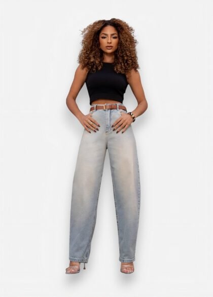 Calça Jeans Consciência Baloon Feminina com Cinto Sujinha Clara 25563