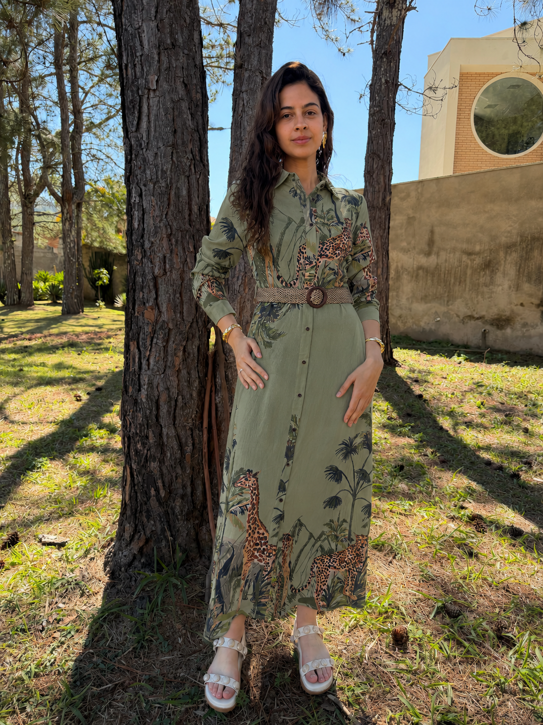 Vestido Chemise Estampa Safari Tropical - Imagem 2