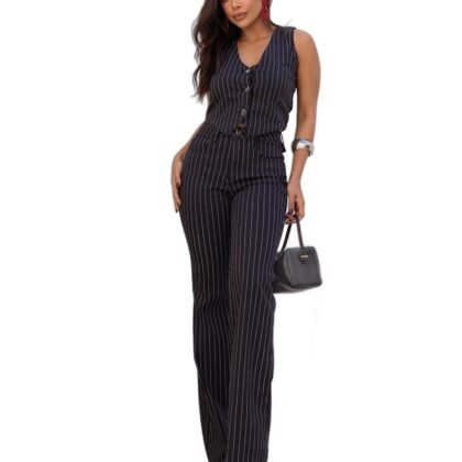 CALÇA CONSCIÊNCIA JEANS FLARE FEMININA COM BOLSO ARREDONDADO ALFAIATARIA RISCA DE GIZ