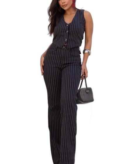 CALÇA CONSCIÊNCIA JEANS FLARE FEMININA COM BOLSO ARREDONDADO ALFAIATARIA RISCA DE GIZ