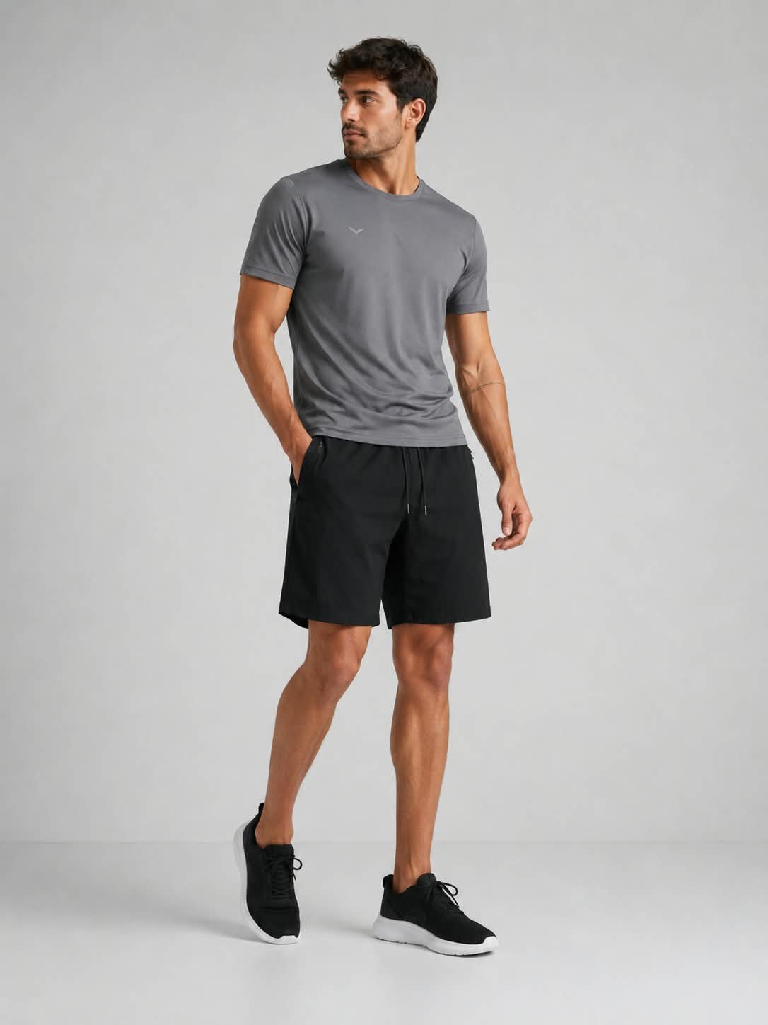 Short Masculino Dryfit Atleta Slim Fit com Zíper Invisível para Esportes Casual - Imagem 5