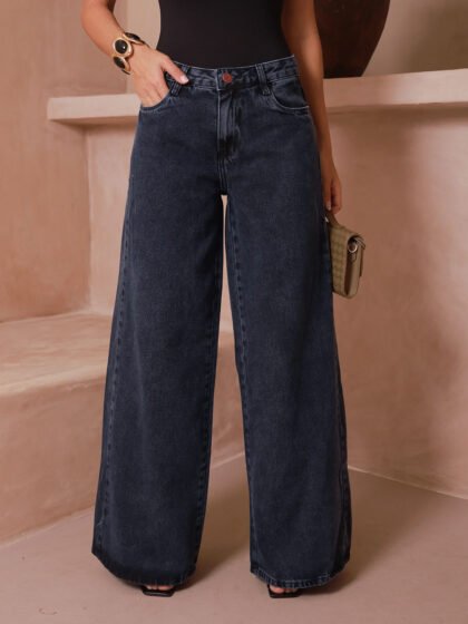 Calça Jeans Consciência Wide Leg Relaxed Cintura Baixa 29909 Dark Blue