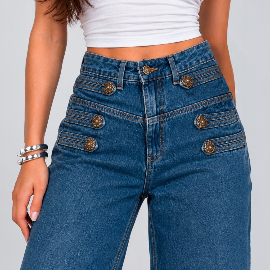 Calça Consciência Jeans Wide Leg Napoleão 25891 Escura