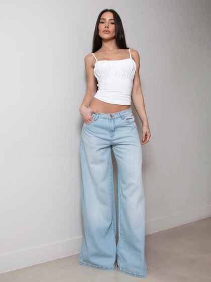 Calça Jeans Consciência Wide Relaxed 25509 Marmorizado