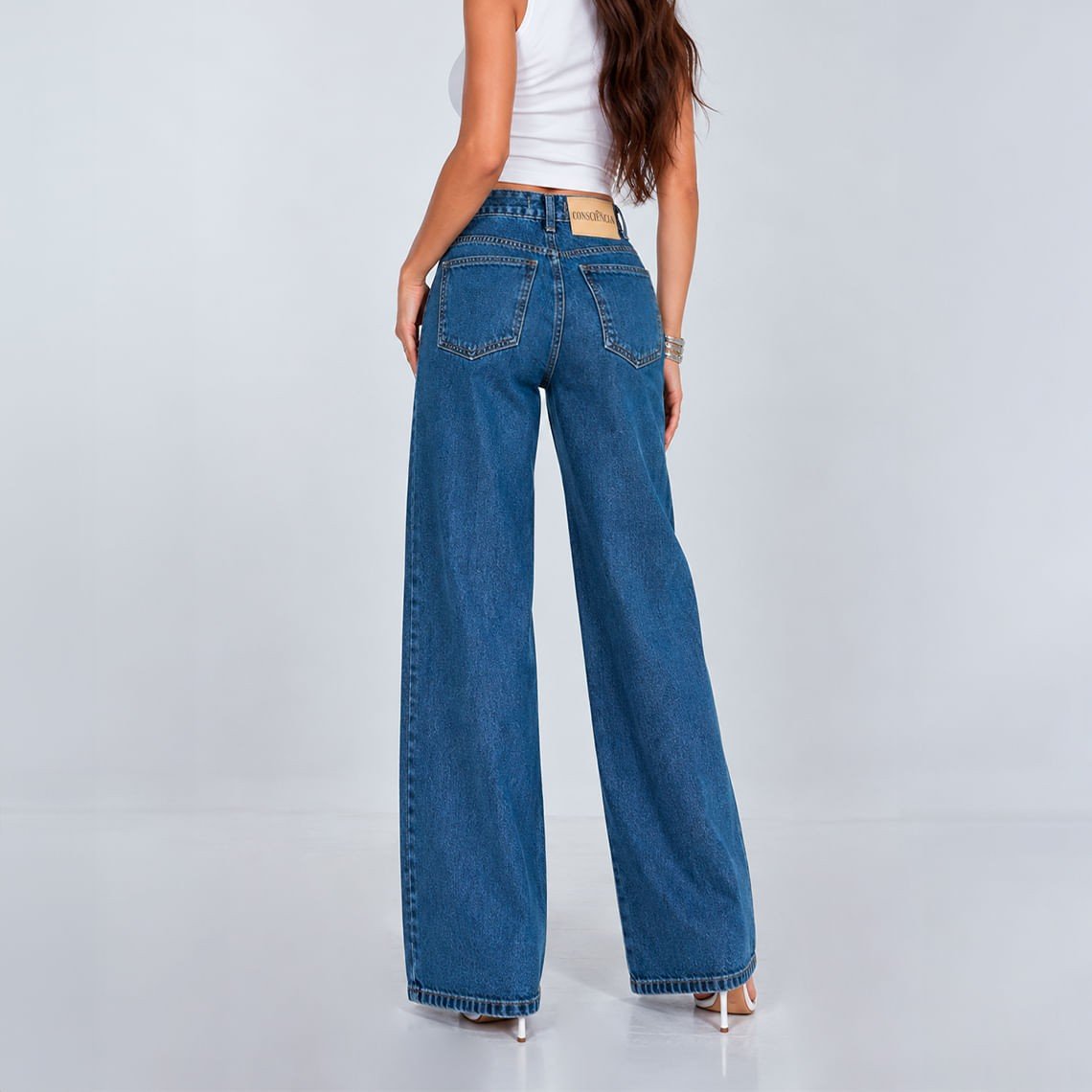 Calça Consciência Jeans Wide Leg Napoleão 25891 Escura - Imagem 2