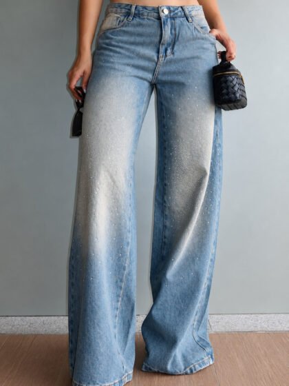 Calça Jeans Consciência Wide Relaxed com Aplicação 25624 Sujinho